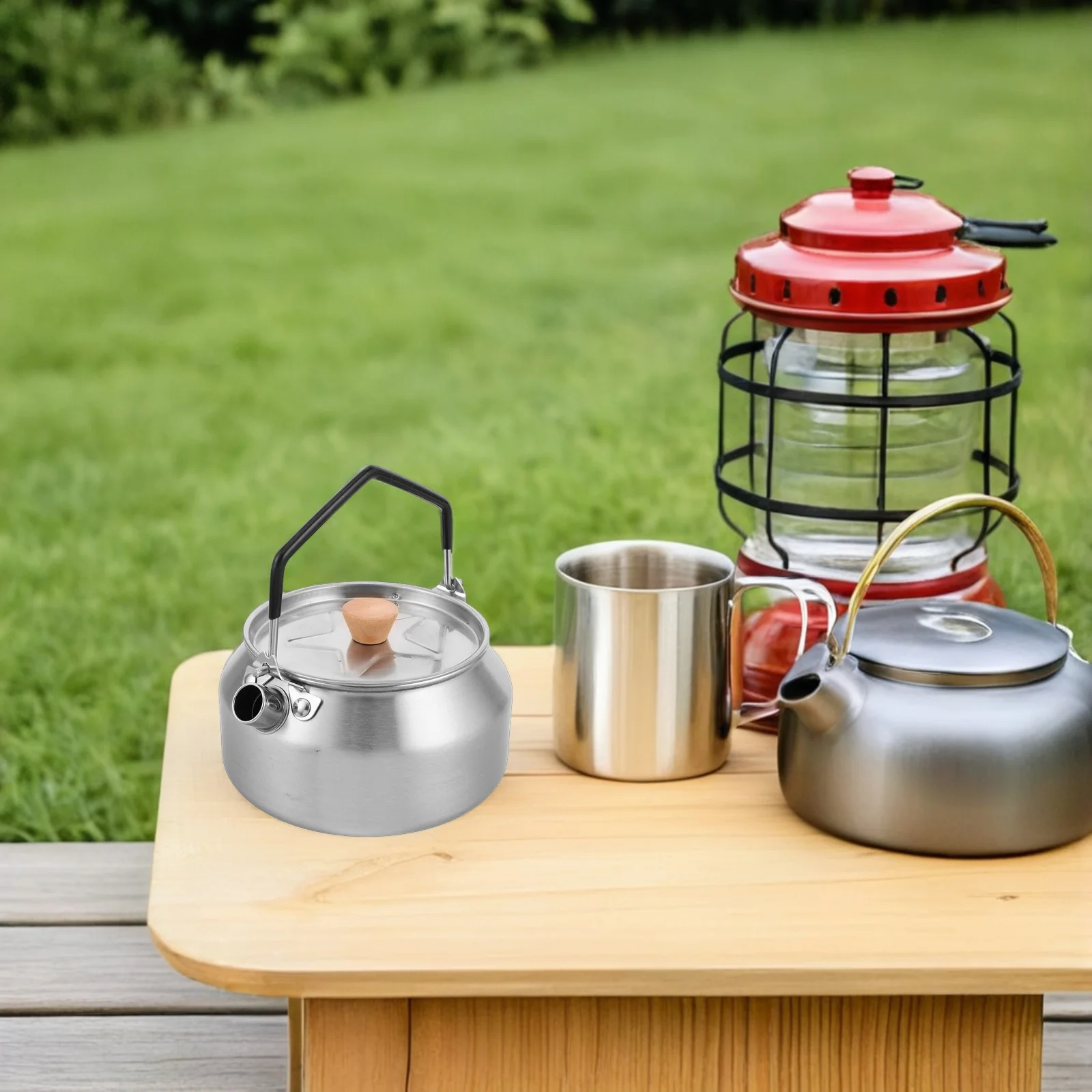 

Outdoor Portable Kettle 1L Stainless Steel Camping Mini Pot Quick Boiling Durable Easy Clean Ergonomic Handle Ideal Hiking