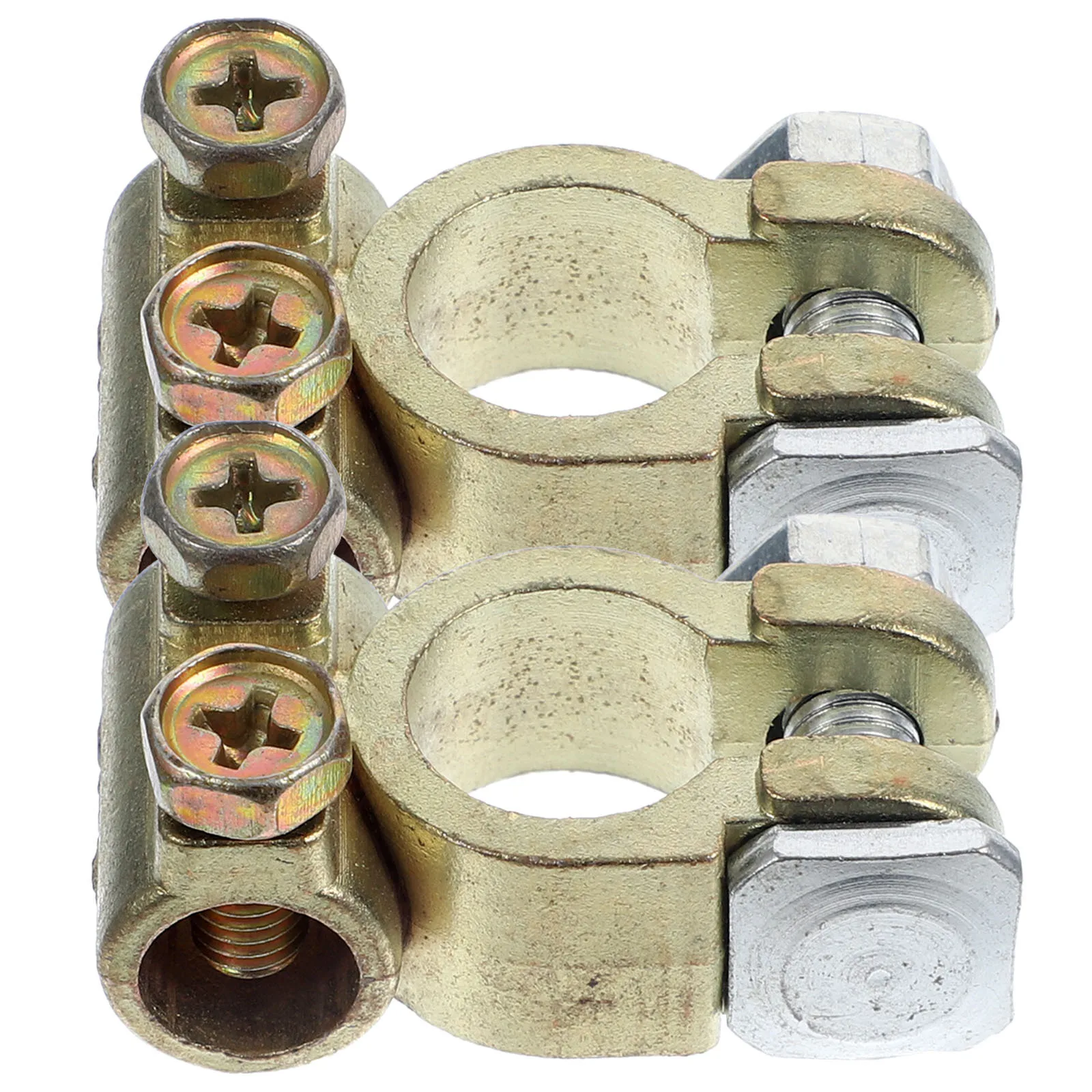 

2pcs Car Terminal Clamp Connector For Truck Universal Cable End With Positive Negative Adapter, Durable Metal