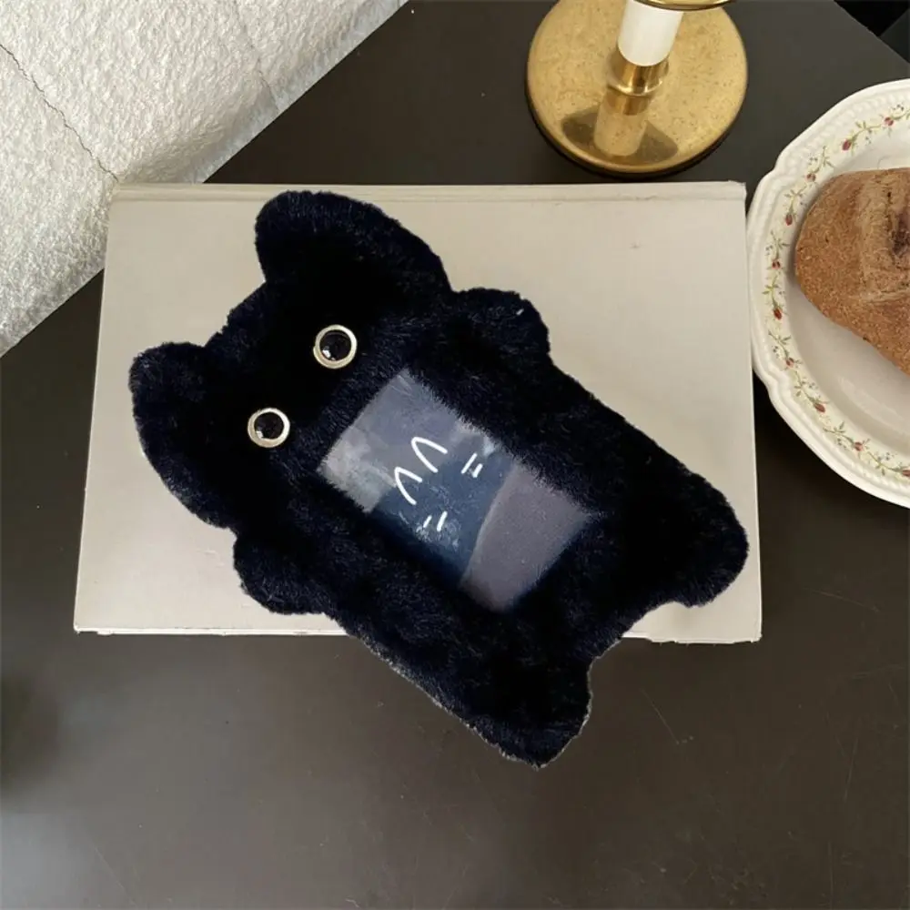 Ins نمط الكرتون أفخم حامل البطاقة 3 بوصة Diy صور حامي حالة المنتج النهائي القط الأسود ستار مطاردة قلادة المفاتيح