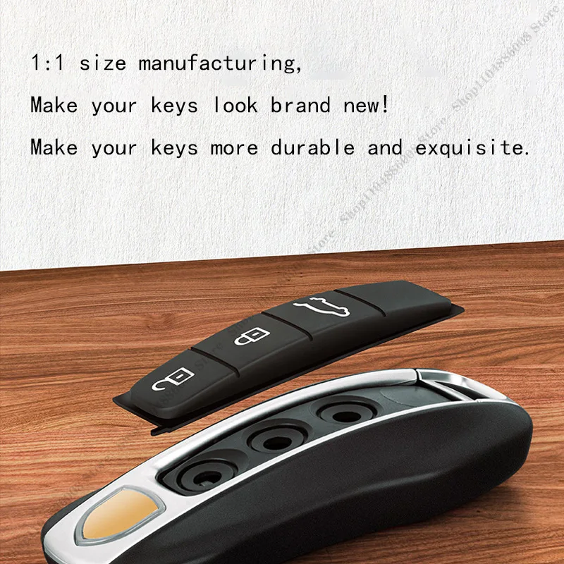 لبورشه كايين ماكان باناميرا بوكستر 718 تايكان 911 أزرار مفتاح السيارة عن بعد استبدال مفتاح قذيفة المطاط زر الوسادة استبدال #3