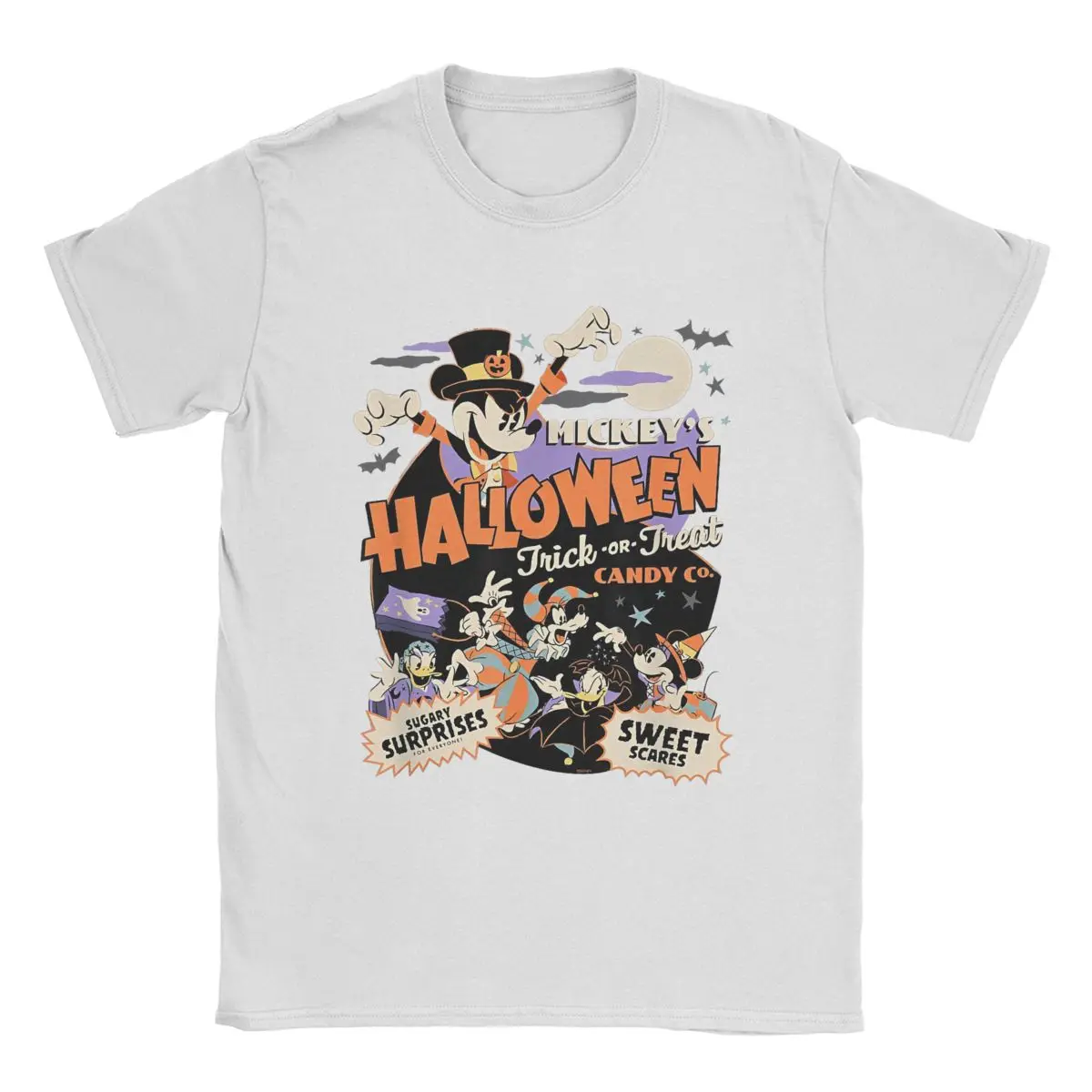 Men Mickey Halloween Trick Or Treat Candy Co. T Shirts Funny Cartoon Cotton merch Short Sleeve Crewneck Tees Adult T-Shirts