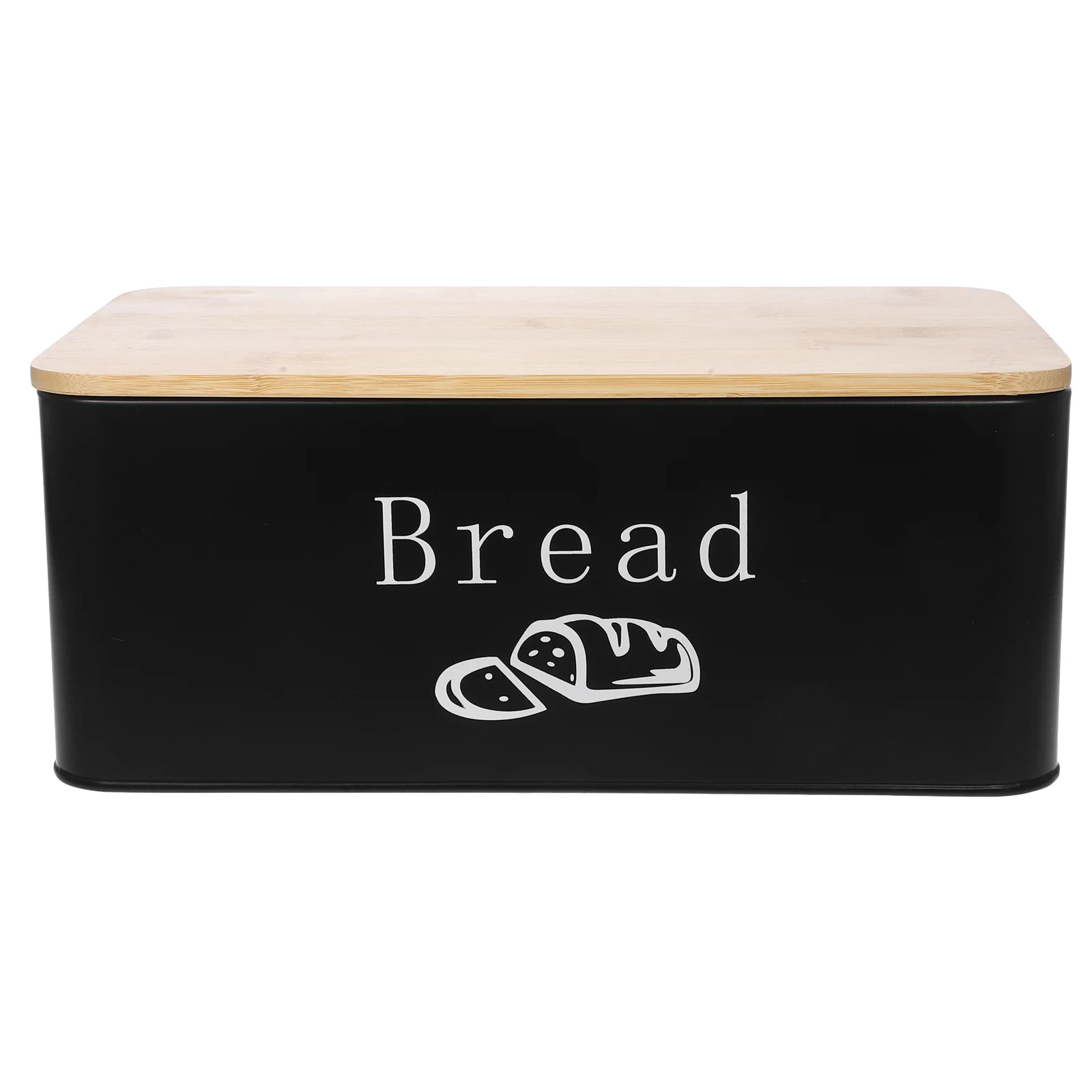 

Countertop Bread Box Heavy Duty Metal Construction with Bamboo Cover Large Bread Storage Container for Kitchen Or Shop