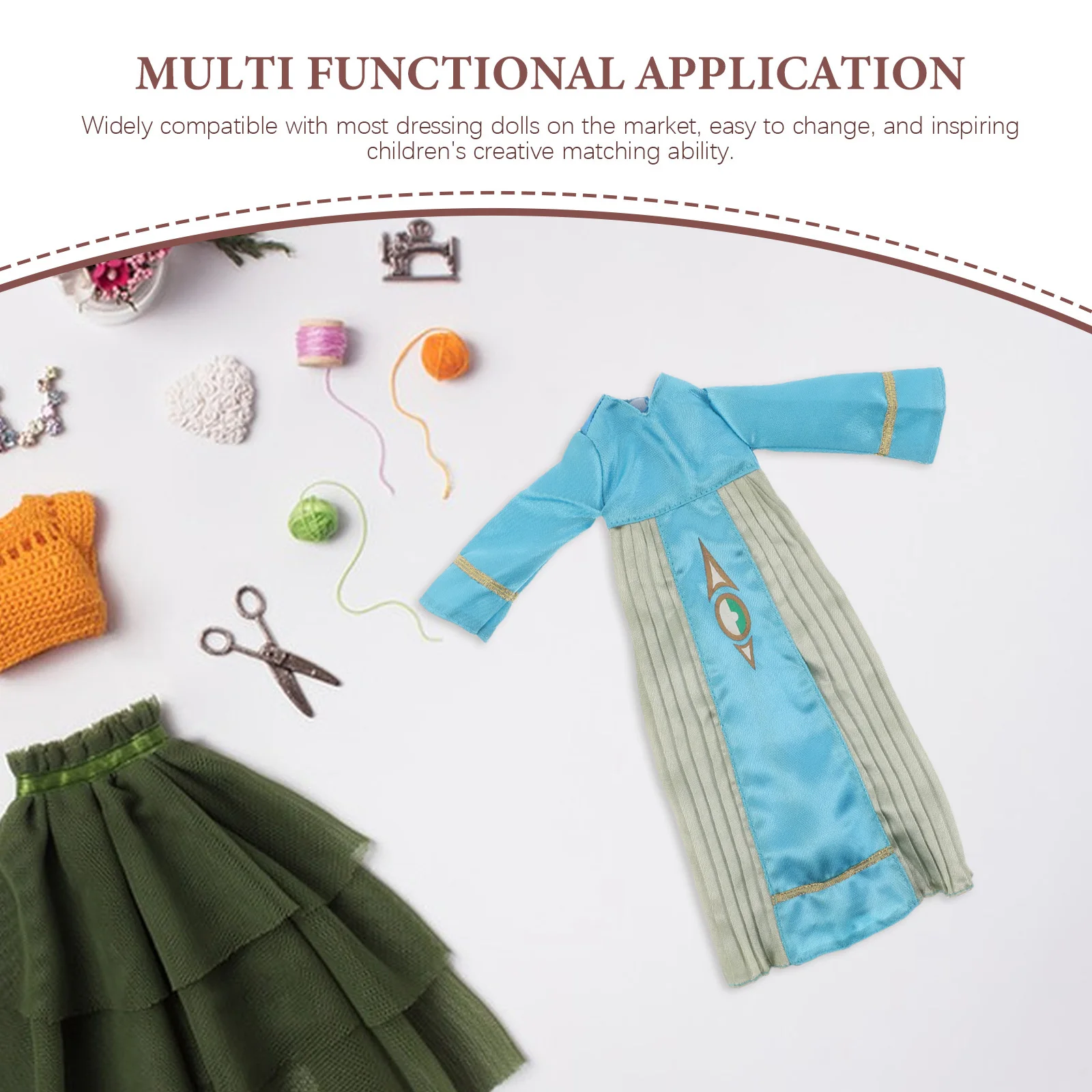 ชุดเสื้อผ้าอิสลาม 4 ชิ้น ชุดแต่งกายแบบอาหรับ อุปกรณ์เสริมสำหรับชุดอีด เสื้อผ้าสำหรับตุ๊กตาขนาด 11 นิ้ว