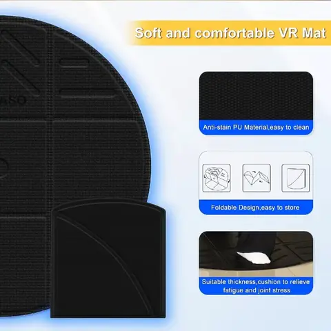 Universell VR-matta för Apple Vision Pro/Meta Quest 3S/3 Surrounding Games Stående rörelsesimulering Rund matta Hopfällbar VR-matta 10 best sales VR-matta - №2