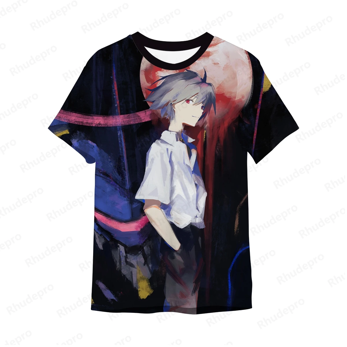 2024 Neon Genesis Evangelion T-shirt Short Y2k Tops Oversized Men High Quality Tee Anime Casual T-shirts Trend Fashion 5XL