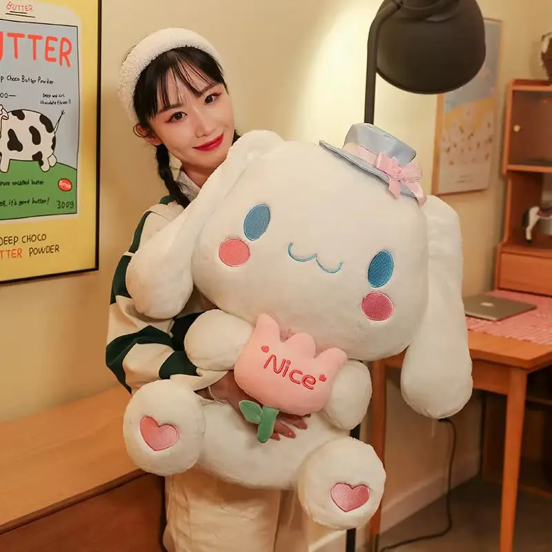 35-80cm sanrio cinnamoroll brinquedo de pelúcia kawaii grande orelha agradável cão plushies macio pelúcia boneca tamanho grande almofada travesseiro meninas presente do miúdo