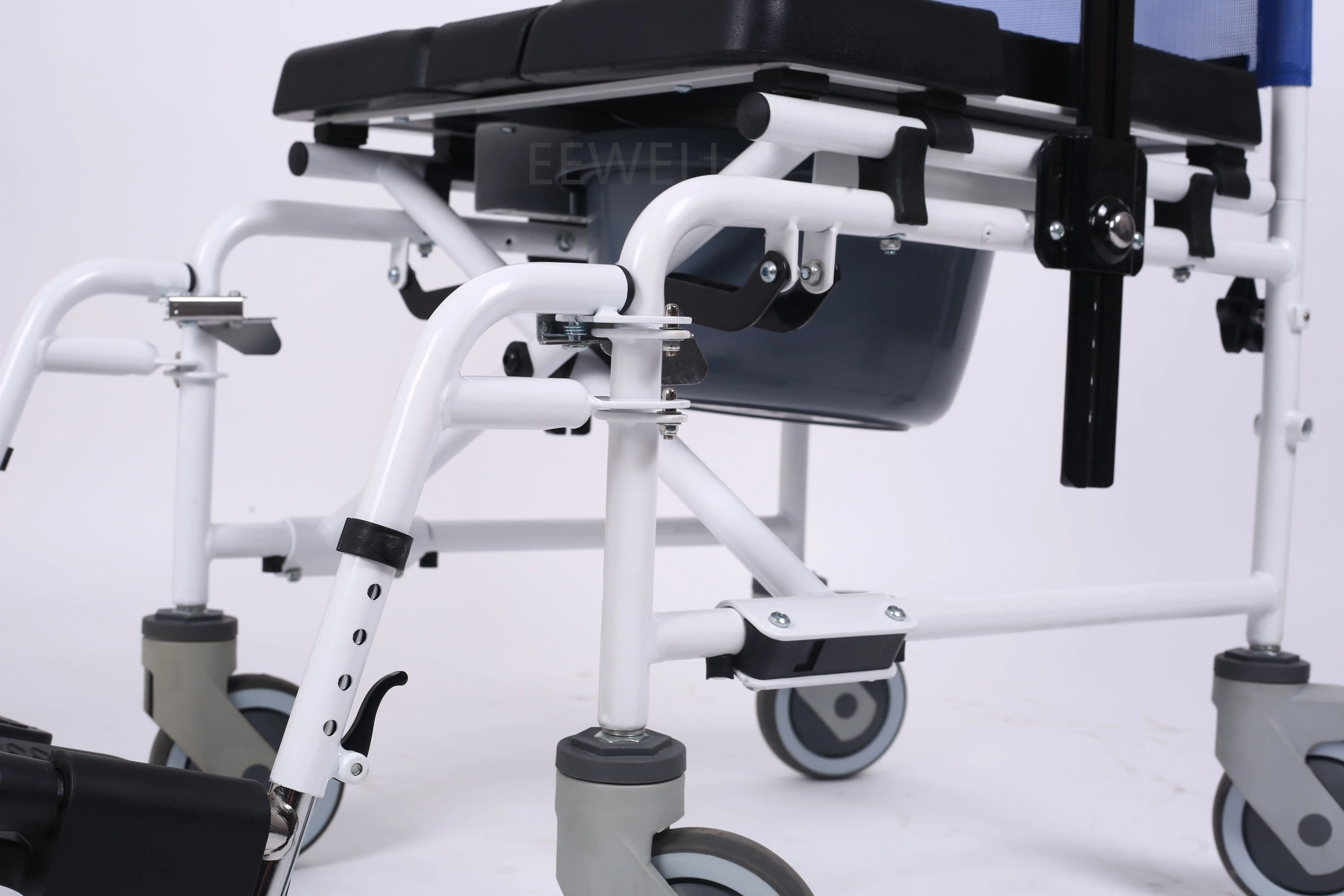 كرسي صوان يدوي لكبار السن والمعاقين من الألومنيوم مع مساند للذراعين قابلة للطي لمعدات إعادة التأهيل #6