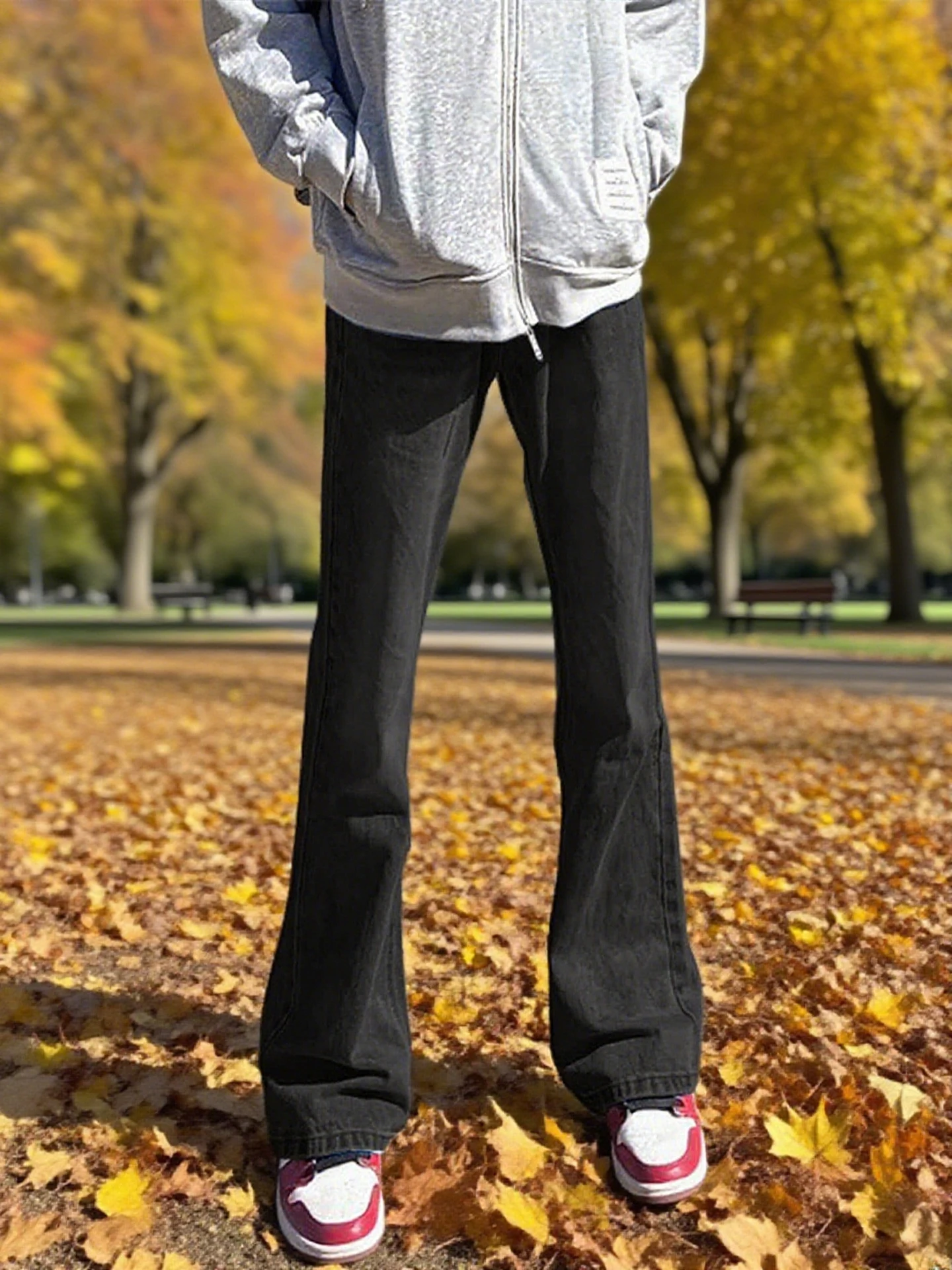 

Облегающие прямые джинсы в американском стиле, мужские модные джинсы High Street Vibe Bla, повседневные джинсы со средней талией