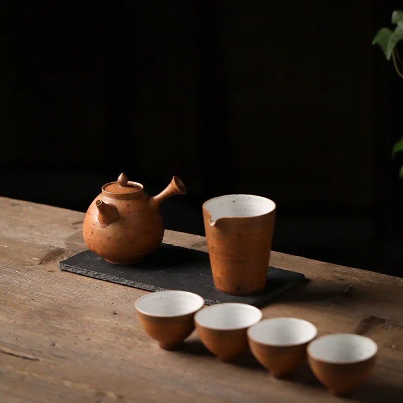 ★Side Handle Pot Set of Porcelain Kung Fu Tea Set Gift Box Home Chinese High-End Tea Set Gift Multiple Colors