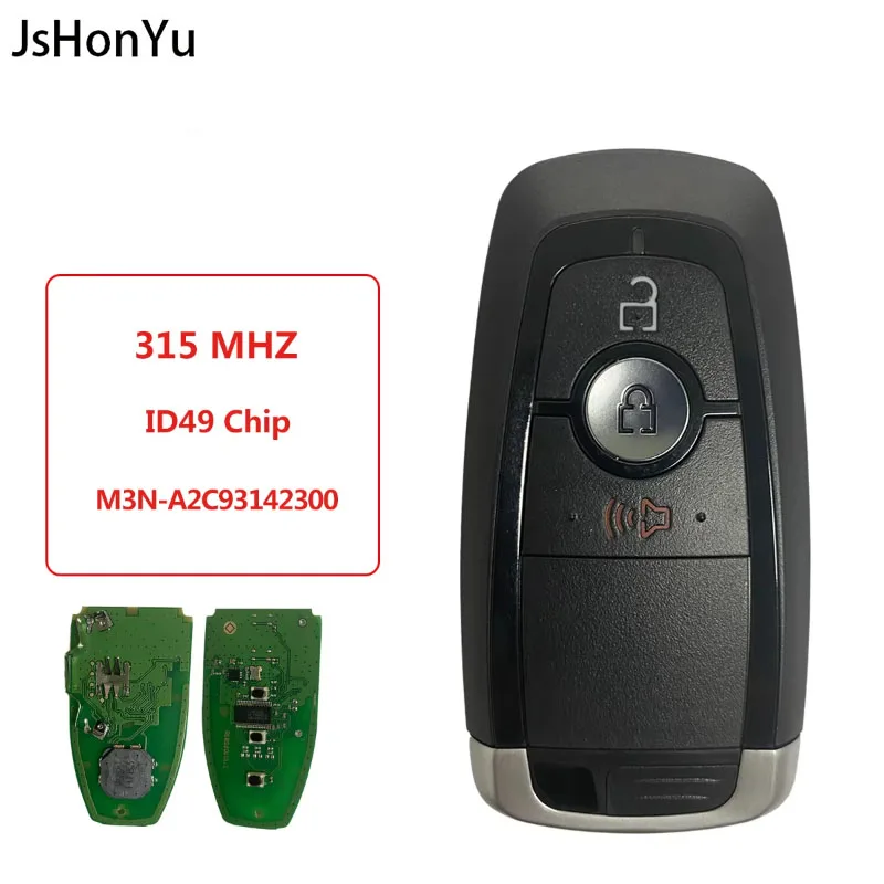 

JsHonYu M3N-A2C93142300 315MHz ID49 Smart Remote Key for Ford Edge Fusion Ecosport Explorer Ranger Escape Keyless Entry Fob