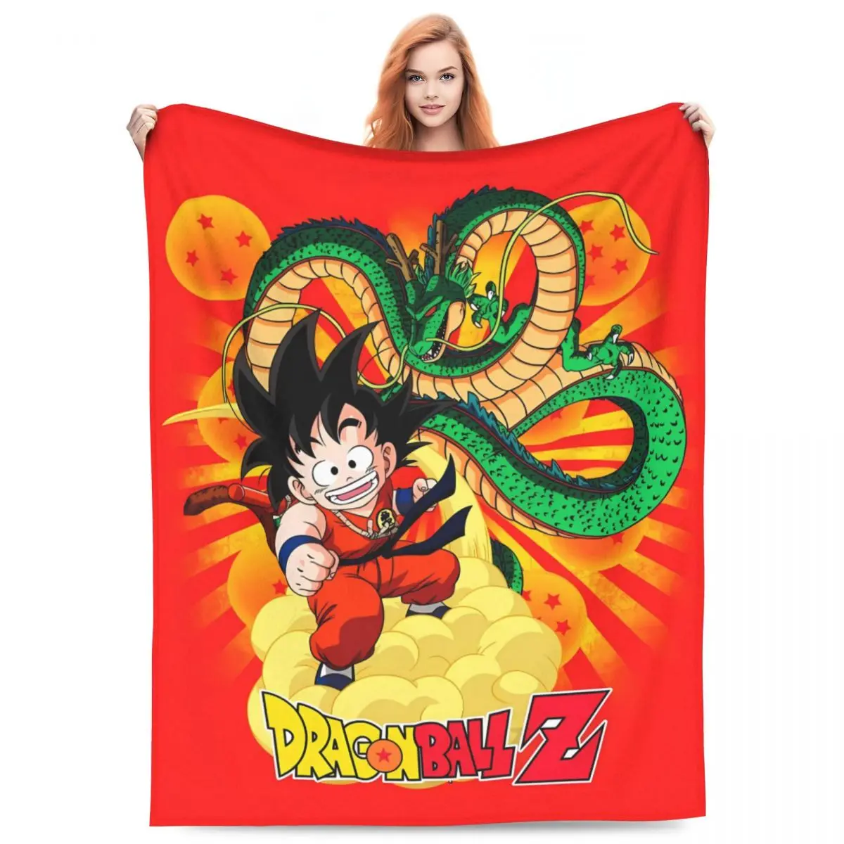 D-Dragon Balls Goku Blanket Warm Novelty Plush Throw Blanket For Home Decor Travel Office Flannel Bedspread Bed Cover