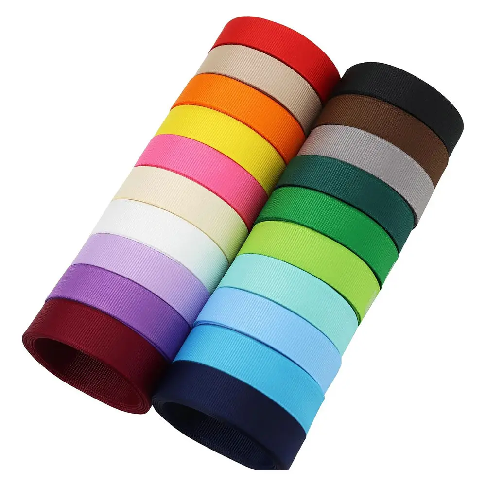 10 Yards Grosgrain Ribbon Solid Polyester Fabric for Gift Wrapping Christmas Wedding Decoration DIY Crafts Sewing Accessories