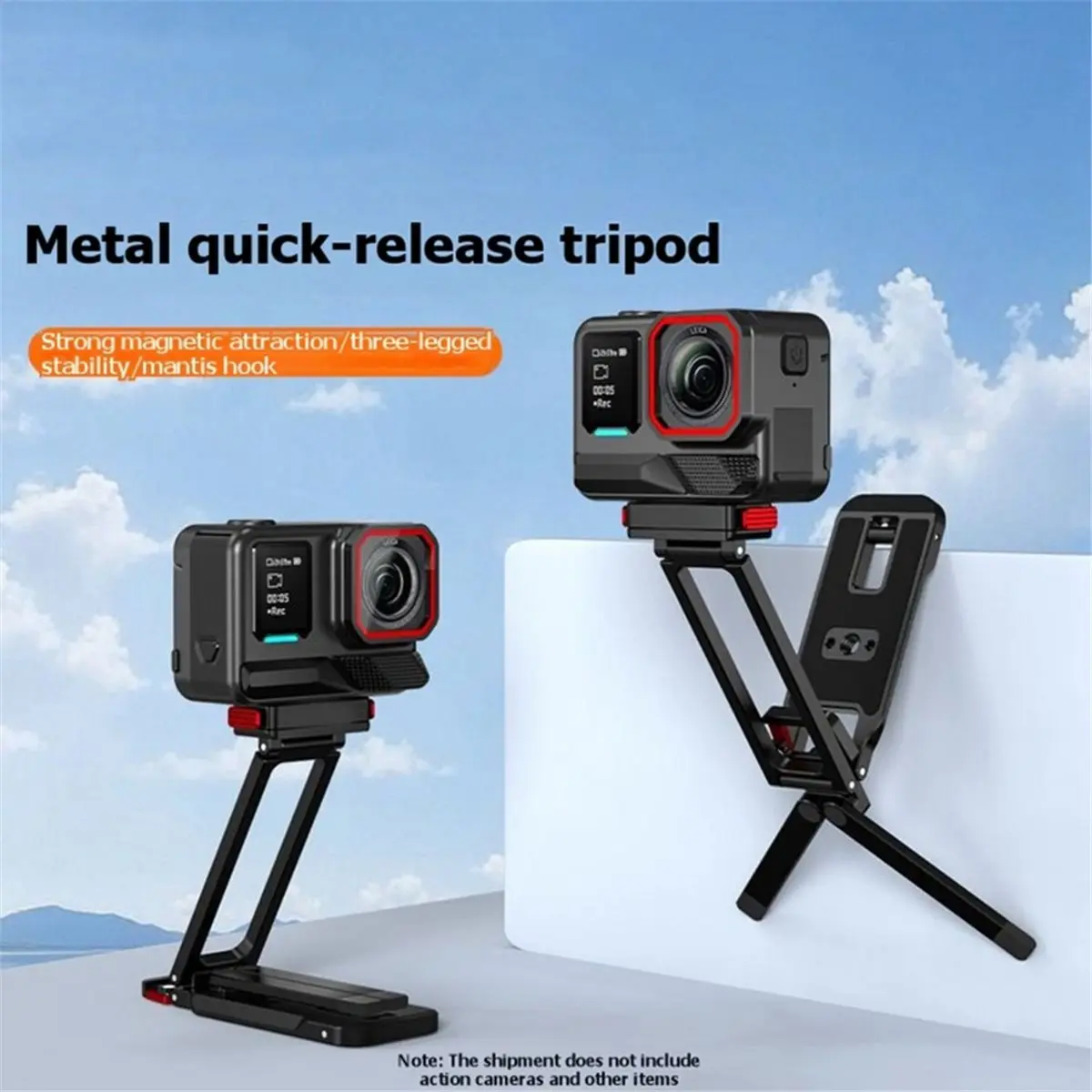 PHONE&GEAR For Pro 2/X5 Quick-Release Base Tripod with 1/4 Hole Carabiner Folding Magnetic Bracket Accessories