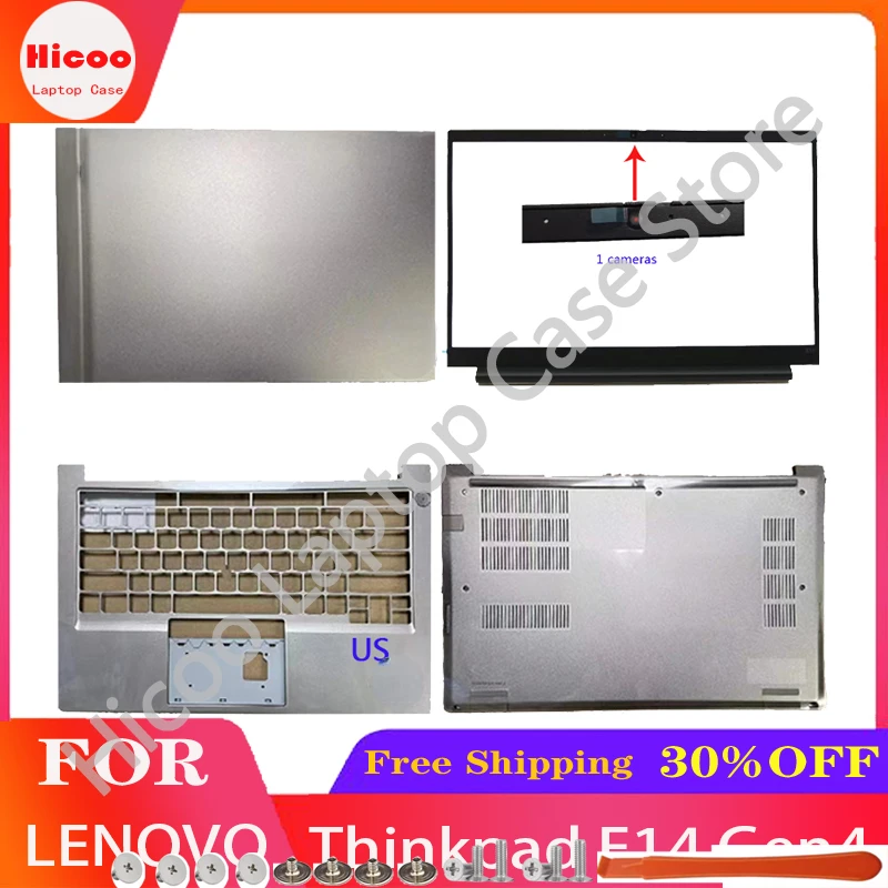 

New For Lenovo Thinkpad E14 Gen4 Laptop LCD Rear Cover/Front Frame/Palm Pad/Bottom Cover