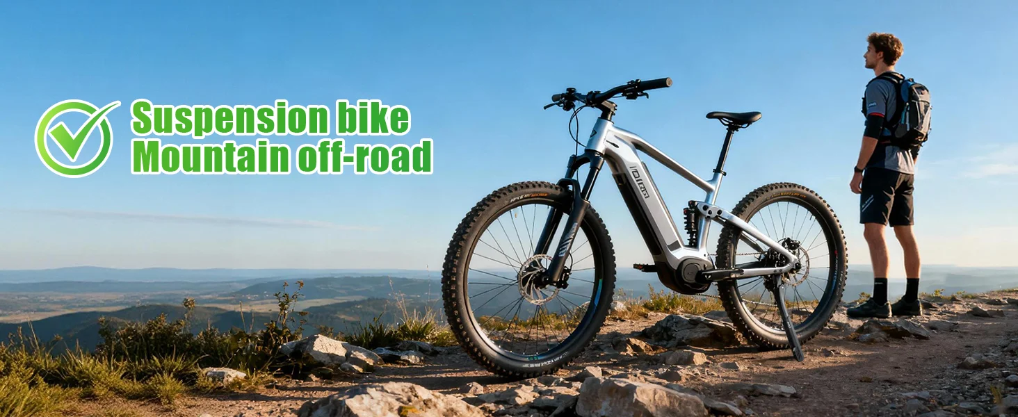 RBRL Aluminium E-Bike Ständer mit verbreiterter Basis, rutschfester Fahrradständer für 26-29 Zoll E-Bikes, verstellbare universelle Stütze 40mm – Detail 7