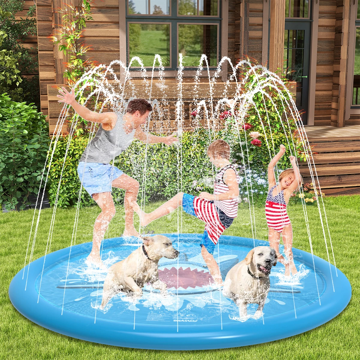 سجادة مائية قابلة للنفخ للأطفال ، لعبة للصيف ، من أسماك القرش