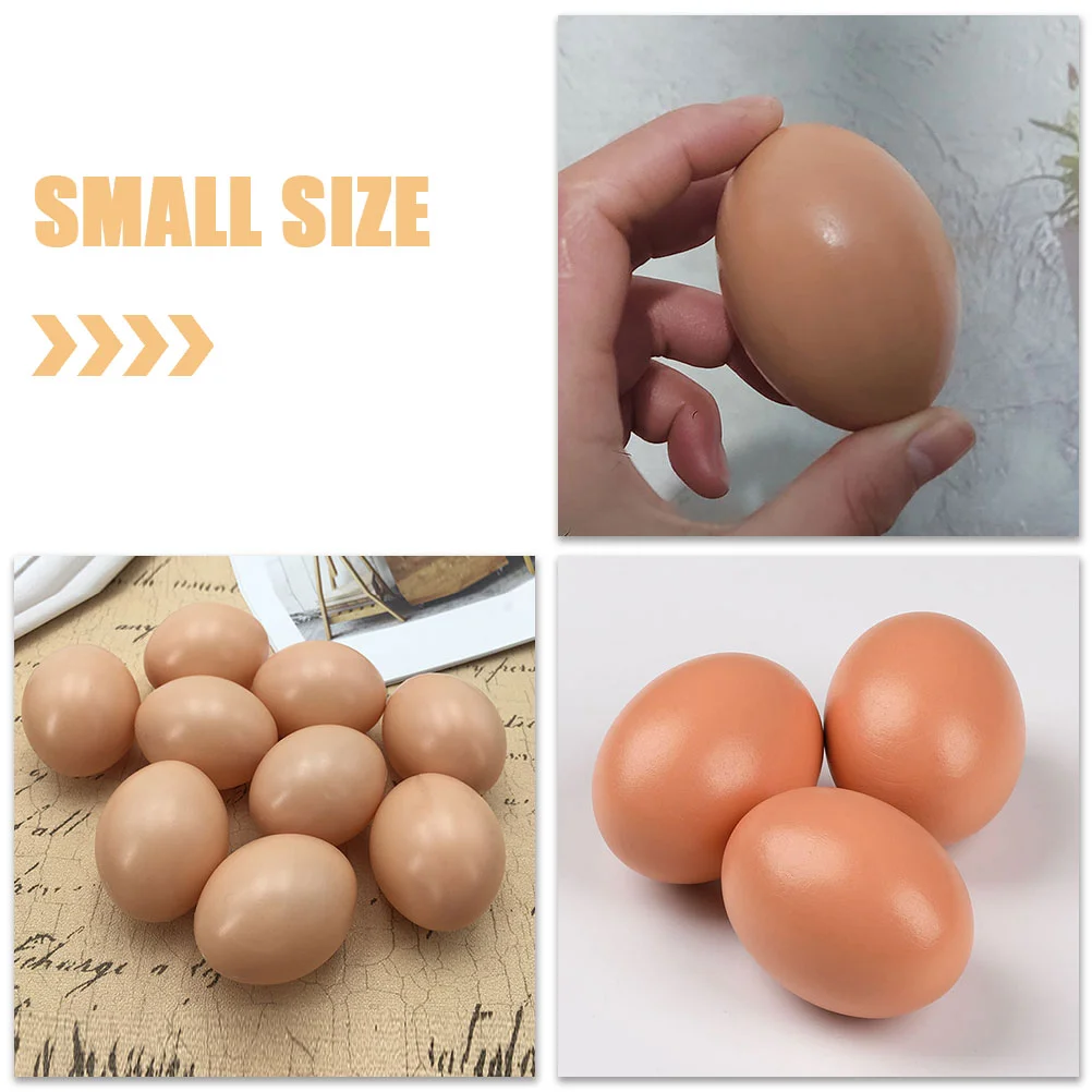 5 Pcs High Simulation Wooden Fake Eggs for Crafts Realistic Touch Safe Material Pretend Decor Easter Party Chicken Nest