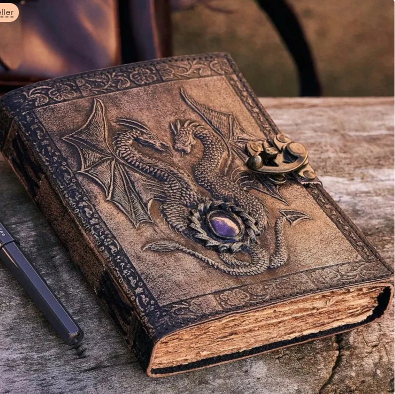 

New DND Retro Notebook Medieval Retro Notebook Double Dragon Leather Diary
