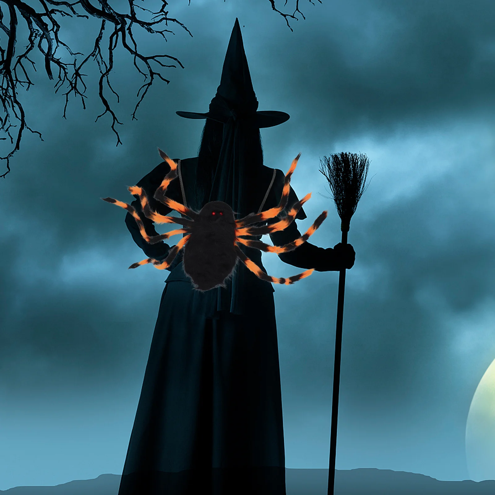 

Рюкзак-паук, украшение на Хэллоуин с хранилищем конфет, черный фон-паук для костюмированной вечеринки, кошелек или жизнь