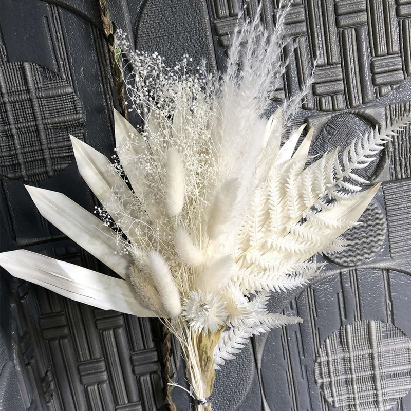 Holding Natural Dried Flowers Bridal Bridesmaid Bouquet Pampas Grass Decorative Artificial Flower Arch Wedding Arrangement Party