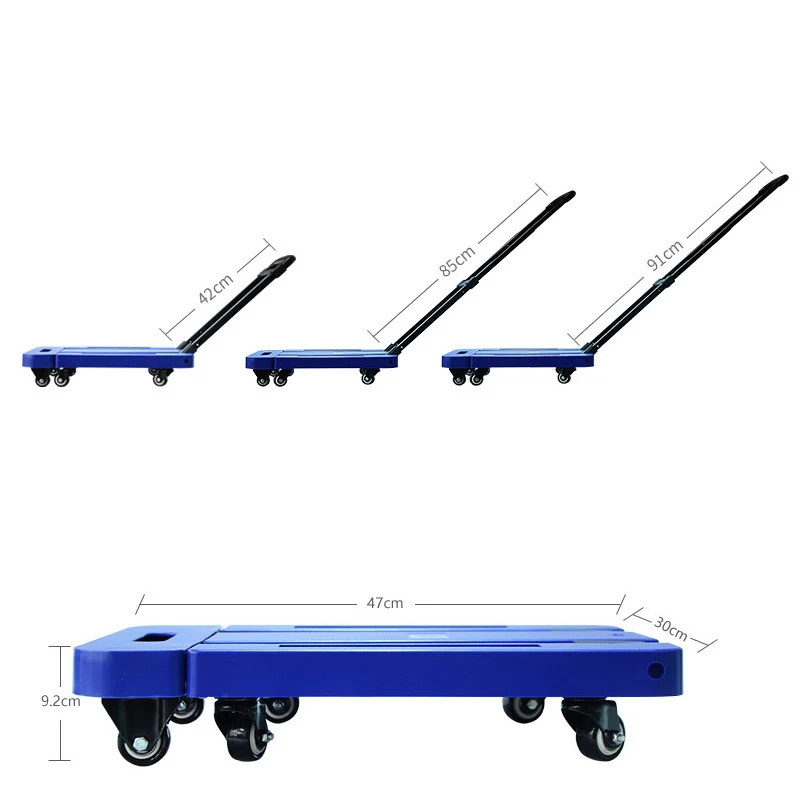 Carrying Pulling Cart Adjustable Portable Luggage Pulling Cart Household Universal 200kg Bearing Capacity for Extensible