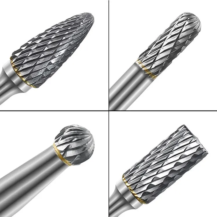 8Pcs Set Double Cut Carbide Rotary Burrs Bit CNC Engraving 1/4\