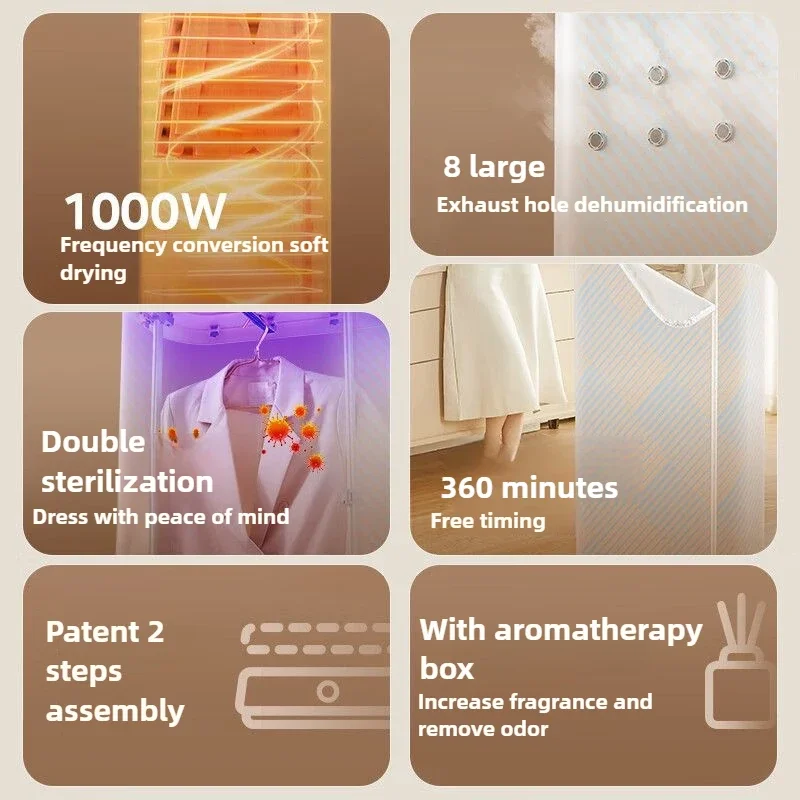Suszarka 1000W Sterylizacja i Dezodoryzacja Składana Wysokiej Mocy Szybkie Suszenie Możliwość Ustawiania Czasu Suszenia Domowa Suszarka Przenośna 220V nowa