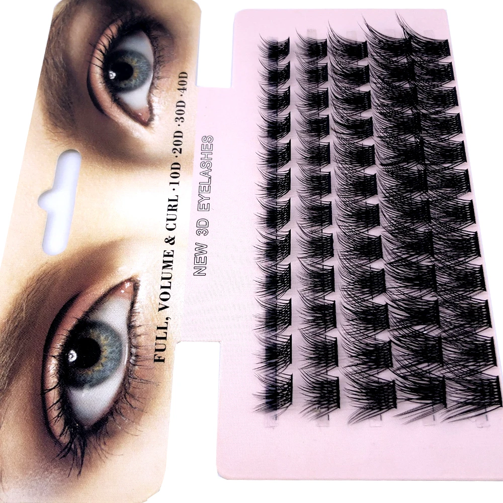 HBZGTLAD Wholesale Soft Ribbon Segmented False Bundles Eyelashes DIY Individual Clusters Lash Extensions Faux Mink Lashes