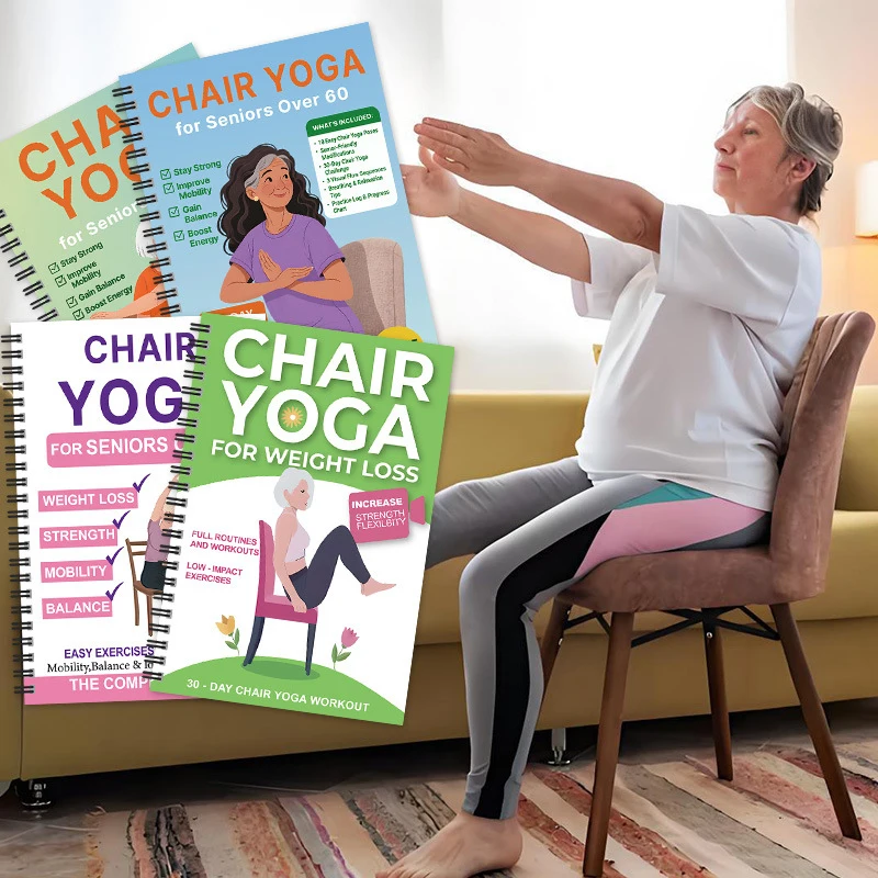 New 30-Day Chair Yoga For Weight Loss Spiral Notebook, Daily Home Workouts For Seniors Beginners Adults Simple Illustrated Guide