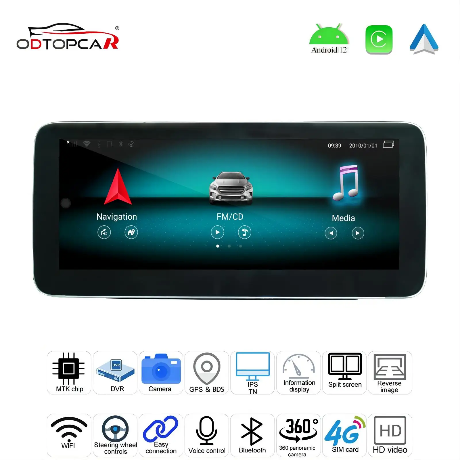 

For Mercedes C-Class W205 S205 C205 NTG5.5 Android 10.25" Touch Screen Upgrade Wireless Apple CarPlay Full Screen Android Auto