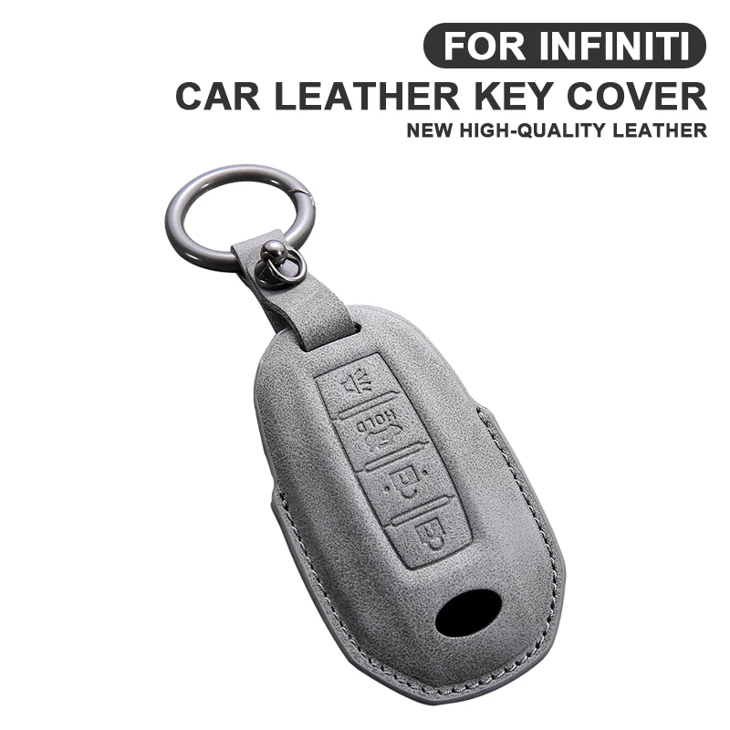 

Fits For Infiniti Q50L QX50 QX60 QX55 Q70 Q70L Q30 QX30 QX70 ESQ XQ80 XQ60 Q60S For Nissan Leather Car Key Cover Case Keychain