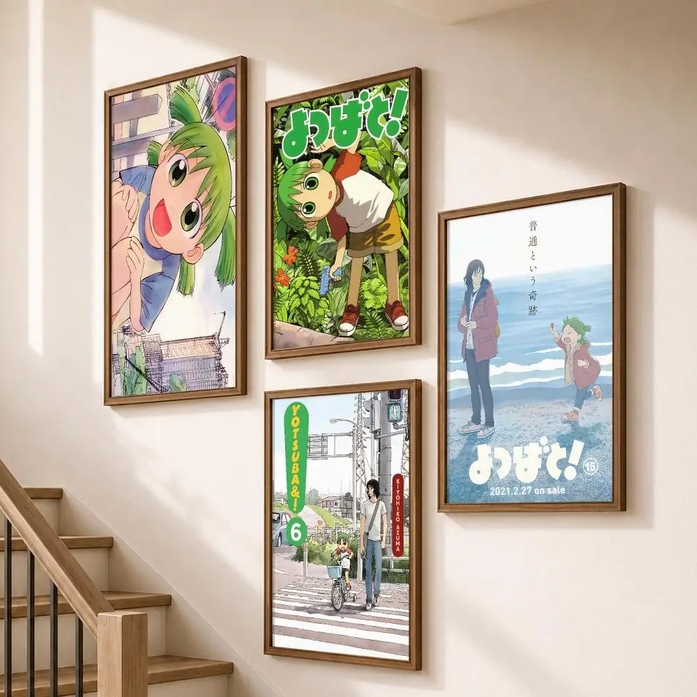 Manga Yotsuba&! Cute Daily Life Art Poster HD Self Adhesive Wall Decor for Bedroom Dorm Room Office Gaming Room Gift