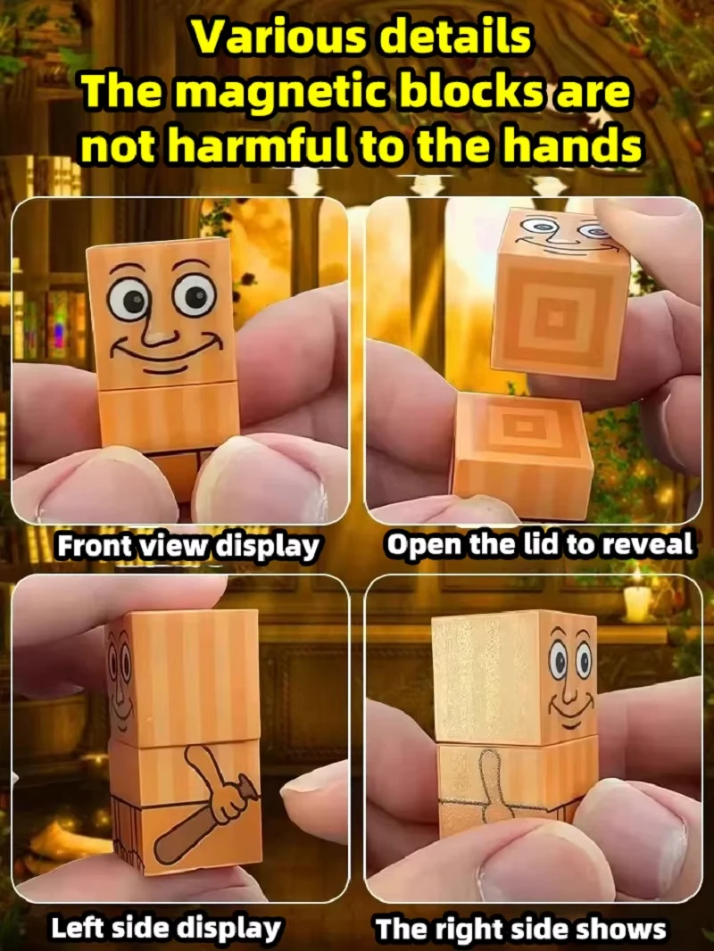 Klocki magnetyczne z postaciami AI, klocki do składania postaci, klocki do budowania postaci, gra planszowa