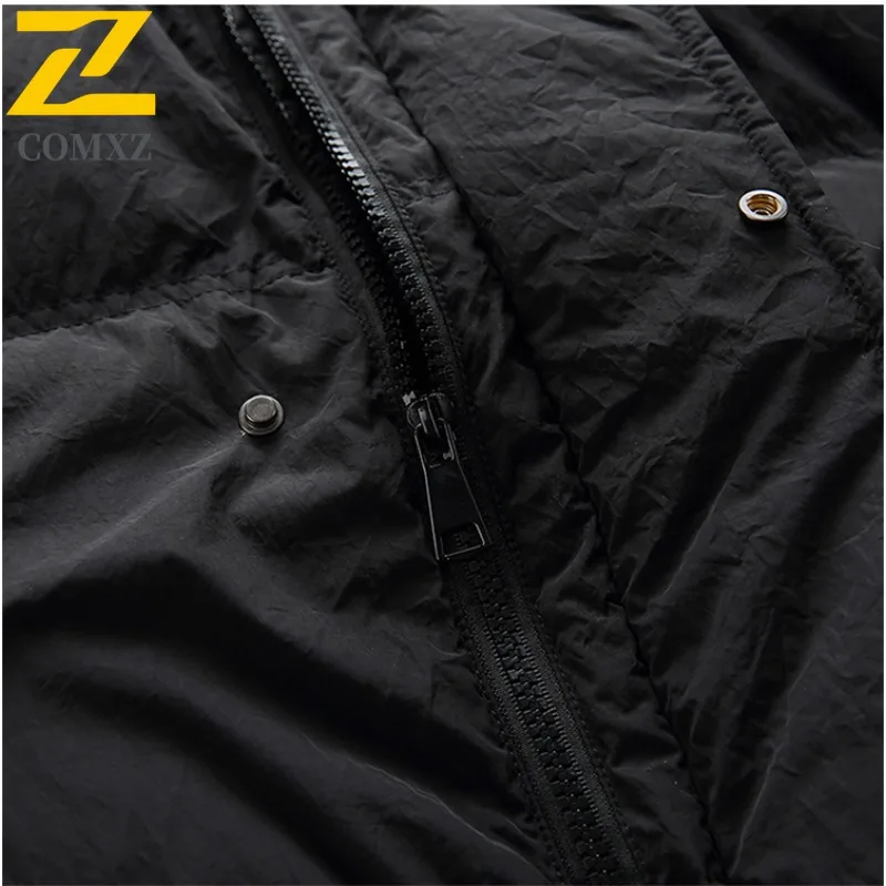 COMXZ Men Winter Jacket 2025 Loose Trendy Travel Street Lightweight Loose Ski Padded Jacket Premium Design Snow Padding Coat