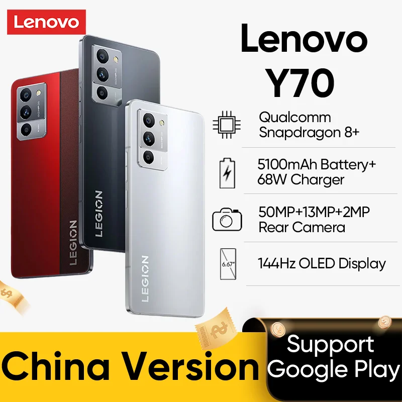 

Игровой смартфон Lenovo Legion Y70, 6,67 дюйма, 144 Гц, OLED, Snapdragon 8+, Gen1, 50-мегапиксельная тройная камера, зарядка 68 Вт, оригинальная прошивка