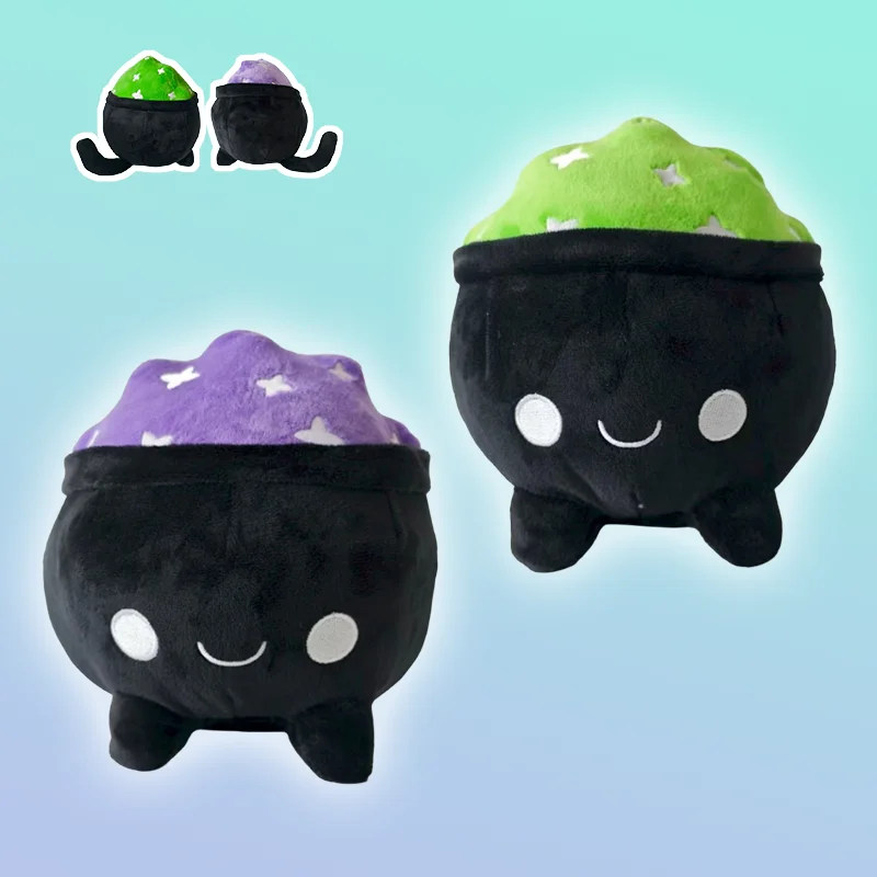 

TreasuringU 2025 New Mini Cauldron Cat Plush Toys Kawaii Black Cat Star Stuffed Dolls Christmas Halloween Soft Pillow Gifts
