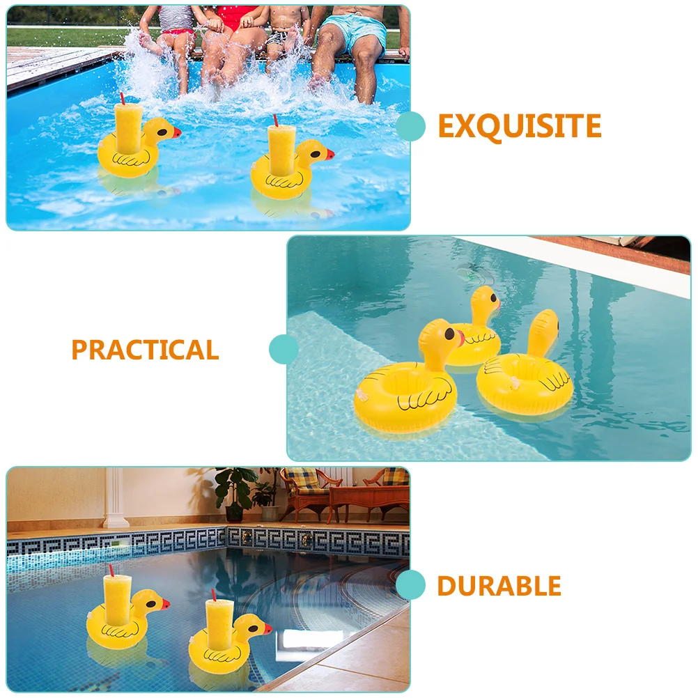 4 Pcs Pool Noodle Chair Water Inflatable Cup Holder PVC Floating Drink for Hot Tub