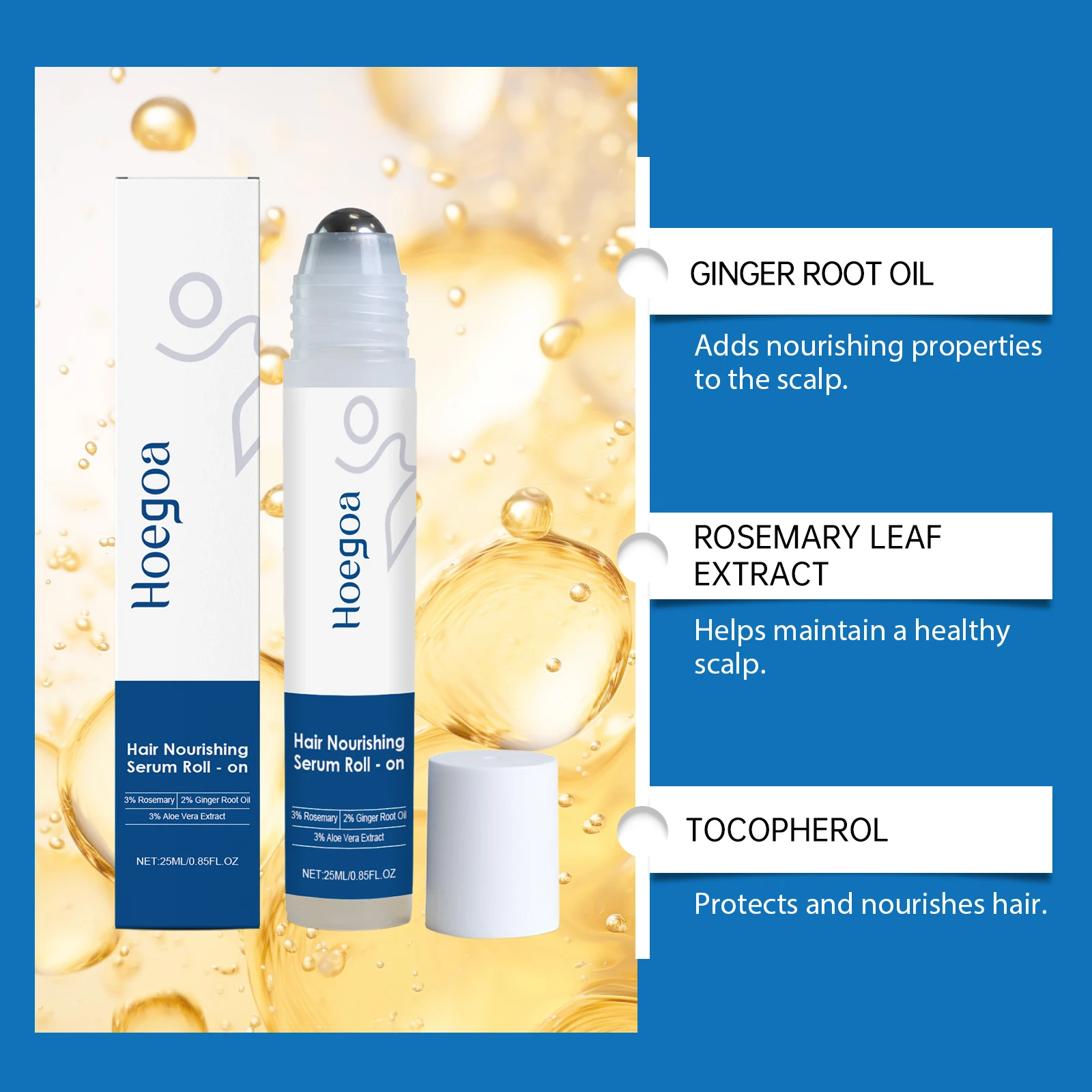 Sérum de croissance des cheveux au romarin, Essence nourrissante, traitement de perte de cheveux pour cheveux plus épais et plus complets