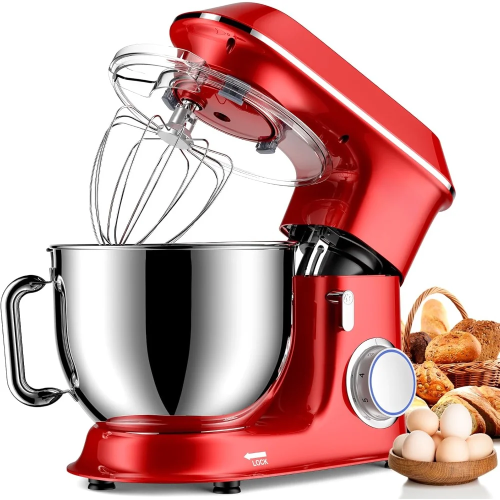 

HAOYUNMA Electric Stand mixer, 9.5QT 660W 7 Speeds Tilt-Head Dough Mixers, Bread Mixer with Dough Hook, Beater