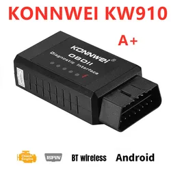 KONNWEI KW910 ELM327 BT Wireless Bluetooth  OBD2 V1.5 Android Car Scanner Automotive OBDII Scaner ELM 327 Auto Diagnostic Tool