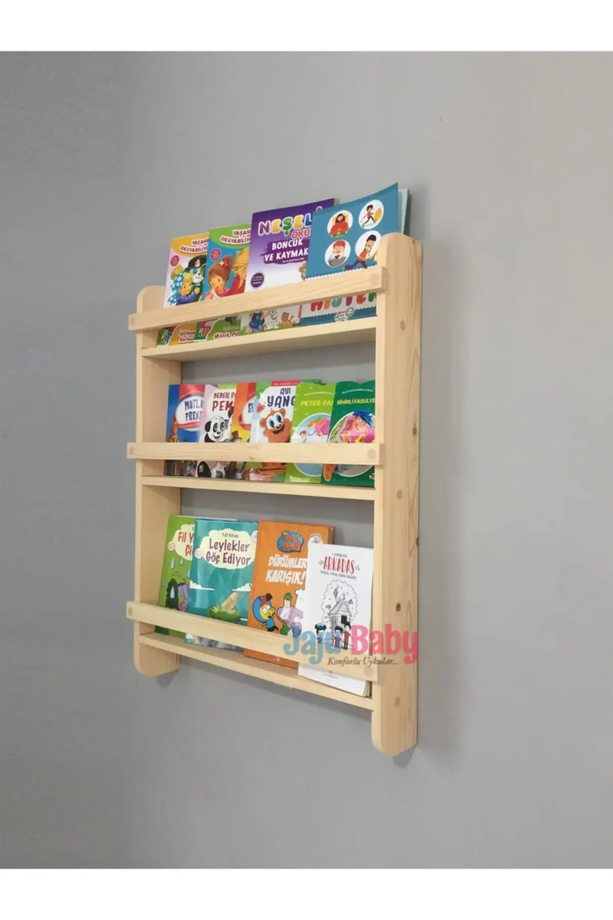 3'lü Kayu Montessori Pendidikan Rak Buku Anak Rak Buku