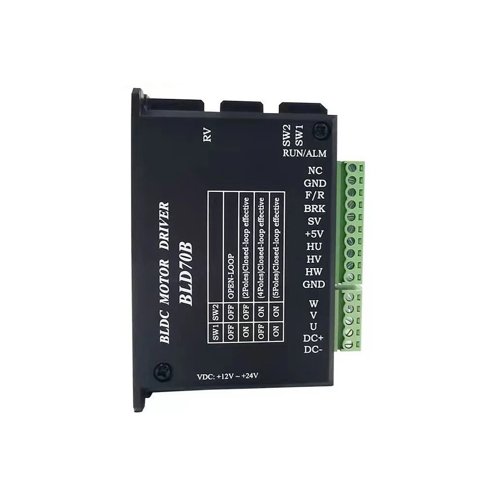 

BLDC Motor Driver 70W 12-24V DC Brushless Motor Driver Motor Speed Controller Built-in Potentiometer Control Forword and Reverse