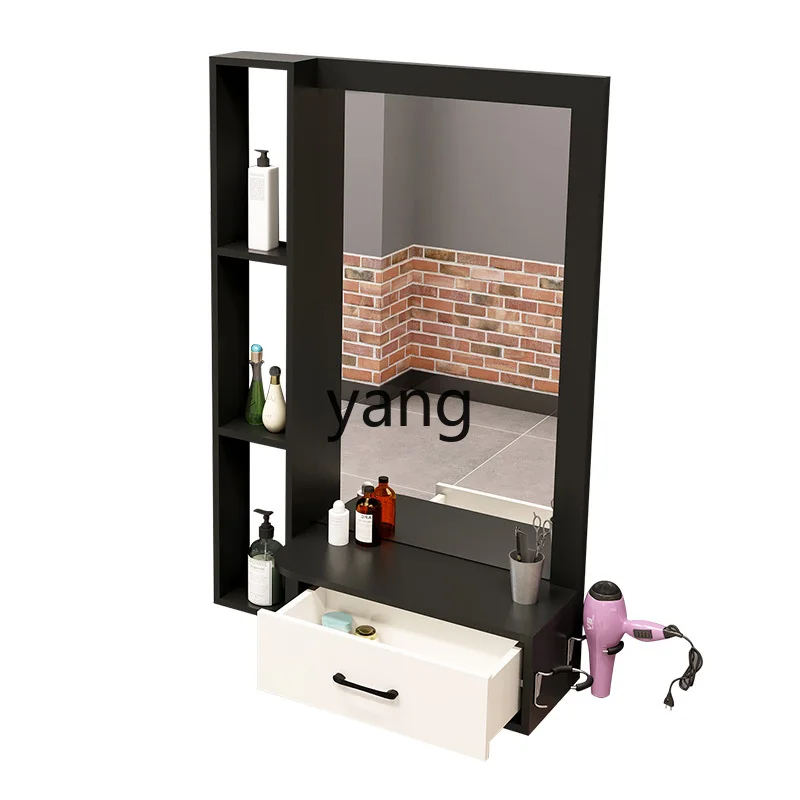 

LHH barber shop mirror table, hair salon cabinet, integrated wall-mounted wall-mounted wall-decorated mirror table