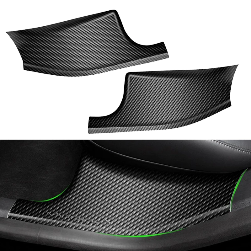 

1 Pair Car Rear Door Inner Sill Protection Protector Plate Cover Carbon Fiber Style Fit for Tesla Model Y 2020 2021 2022 ABS