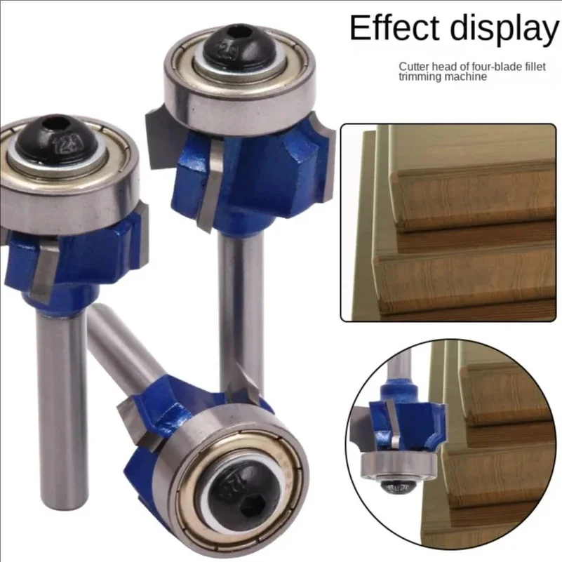 Shank Round Router Bit R1 R2 R3 4 Corner Woodworking Milling Cutter Trim Knife Edge Alloy Steel Classical Cutter Bit