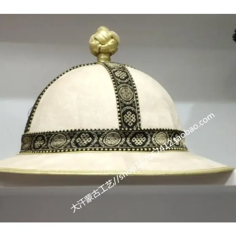 Men Mongolian Hat Ancient Genghis Khan Cap Chinese Gold Colour