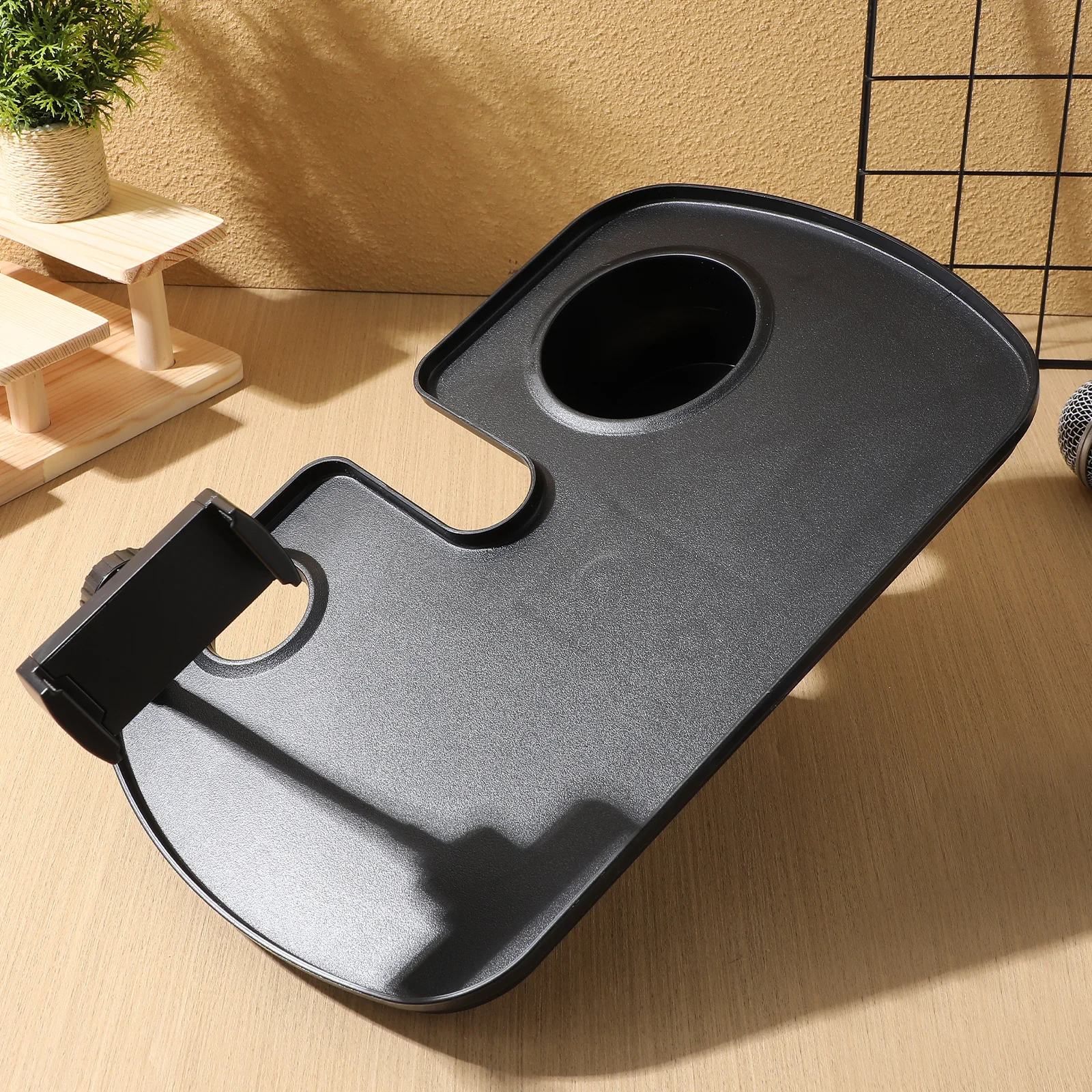 

Mic Stand Tray Large Size Sturdy Abs Clamp On Shelf For Microphone Stand Live Streaming Recording Speech Meeting Accessory