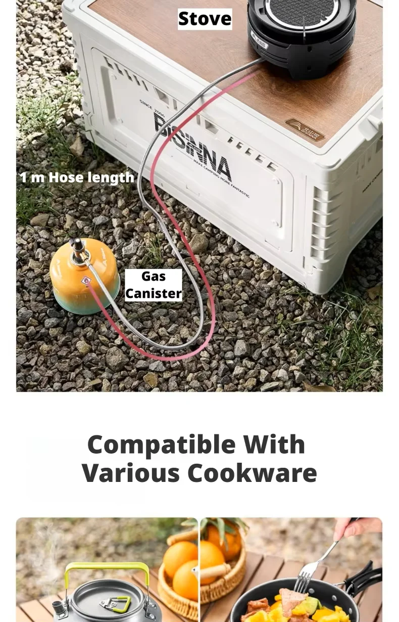 BISINNA 5800W Infrarot-Herd, tragbarer Split-Gasbrenner mit Aufbewahrungsbox, für Picknick, Wandern, winddichter Campingkocher im Freien – Detail 6