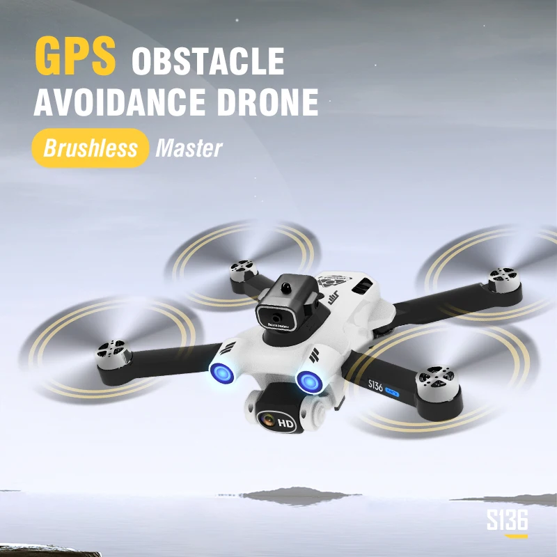 

S136 Pro RC Drone 8K Infrared HD Dual Camera Professional 5G Aerial Photography GPS Obstacle Avoidance Brushless Quadcopter