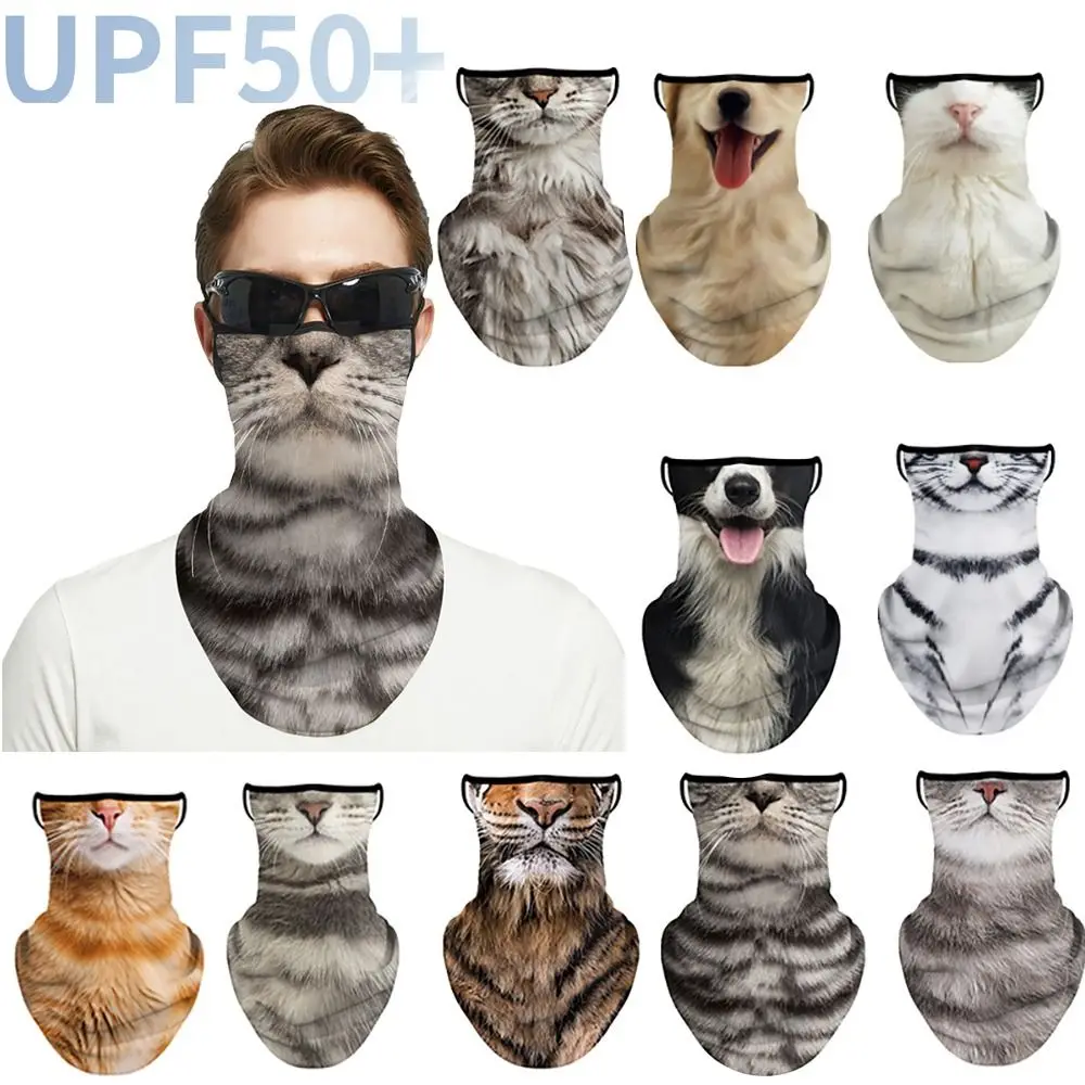 Summer lce Silk Breathable Bandana Cycling Running Scarf Riding Hiking Sports 3D Animal Face Mask Cover Scarf Neck Protection